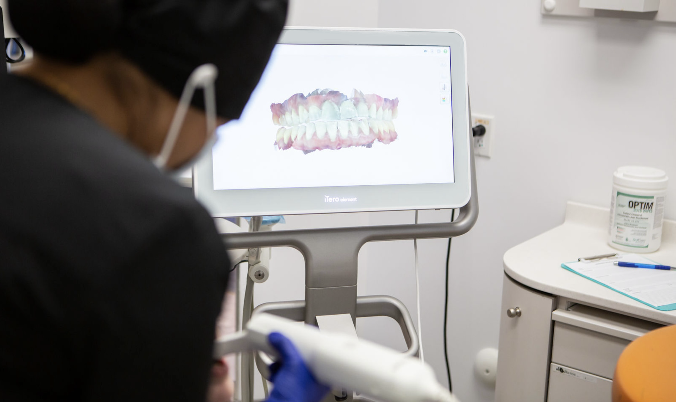 our airdrie dentist with patient